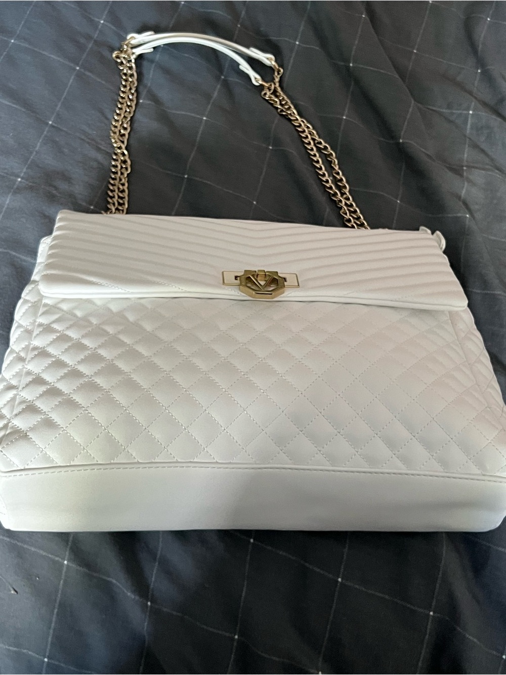 Valentino by Mario Valentino Margaritas White Quilted Chain Shoulder Bag
